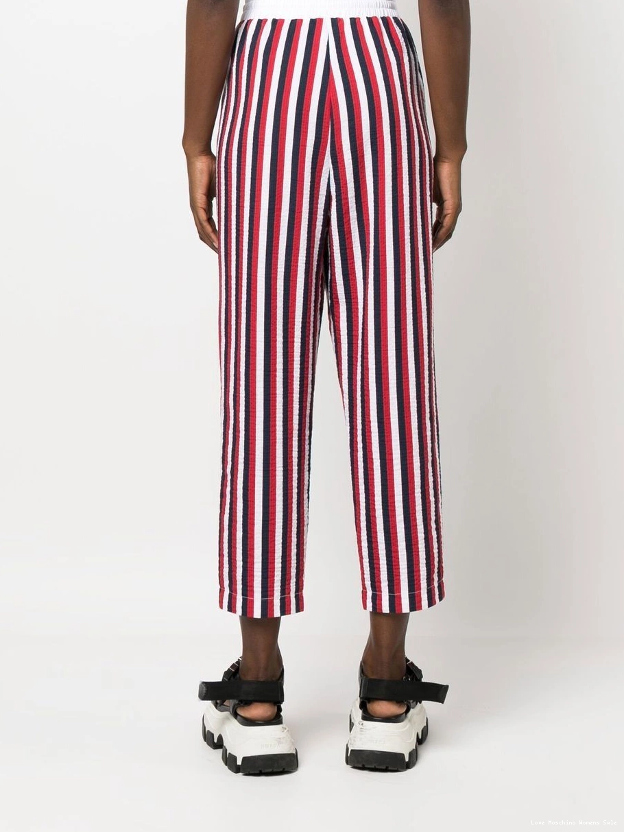 Affordable Love trousers Moschino striped Women drawstring 0501